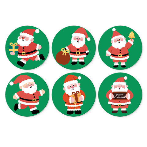Portable Mini Paint by Numbers Set (6 in) For Kids with Santa Claus, wrapped gifts, present sack, golden bell and Merry Christmas sign designs