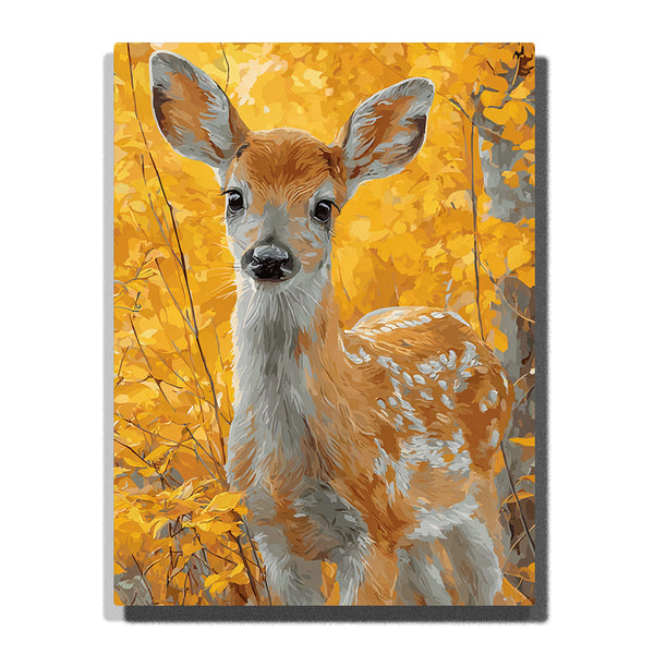 Baby Deer Paint by Numbers | Autumn Forest Fawn DIY Painting Kit | PaintEasy