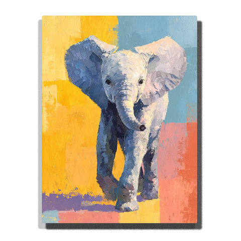 Baby Elephant Ⅱ Paint by Numbers | Colorful Baby Elephant DIY Painting Kit