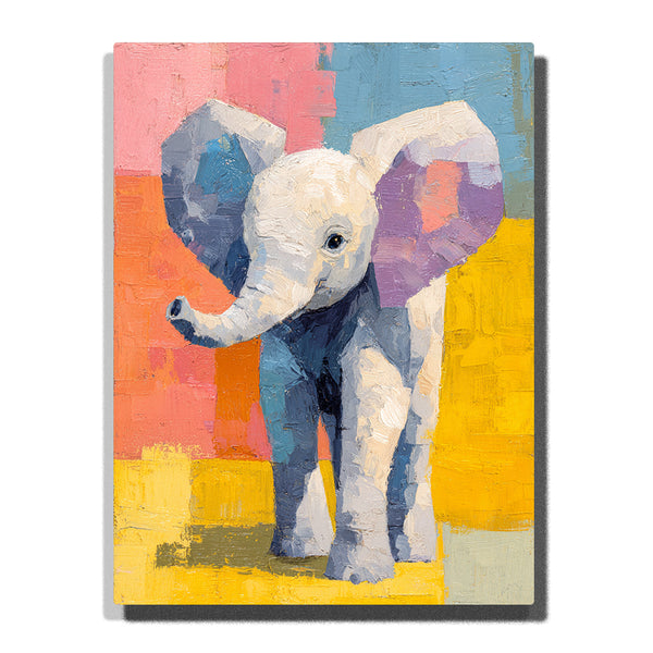 Baby Elephant Paint by Numbers | Colorful Baby Elephant DIY Painting Kit | PaintEasy