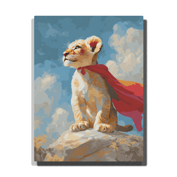 Be Brave King Lion – Inspirational Lion Cub Wall Art for Kids | Nursery Animal Decor | Paint by Numbers Kit | PaintEasy