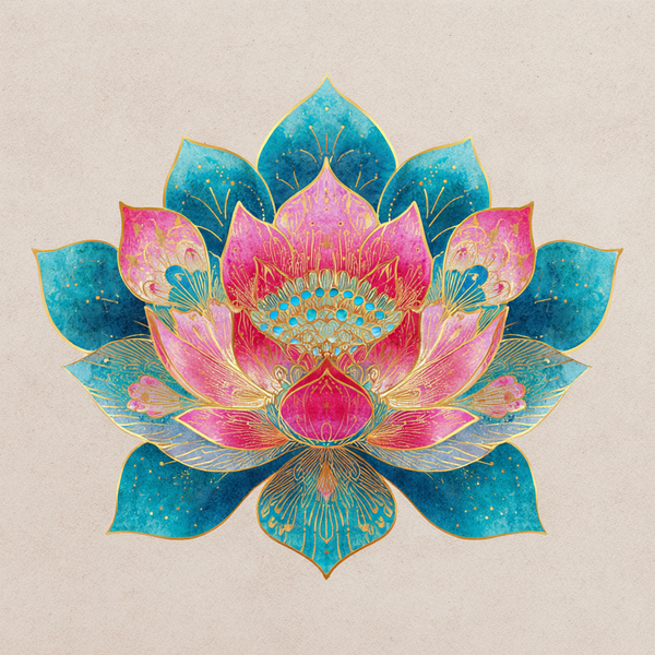 Blooming Lotus Mandala Paint by Numbers | Spring Awakening Mindfulness Art Kit