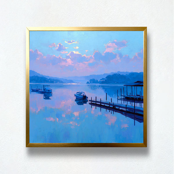 Blue Dawn Lake Reflections Paint by Numbers | PaintEasy