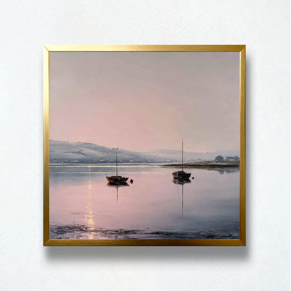 Blush Evening Sailboats Paint by Numbers | PaintEasy