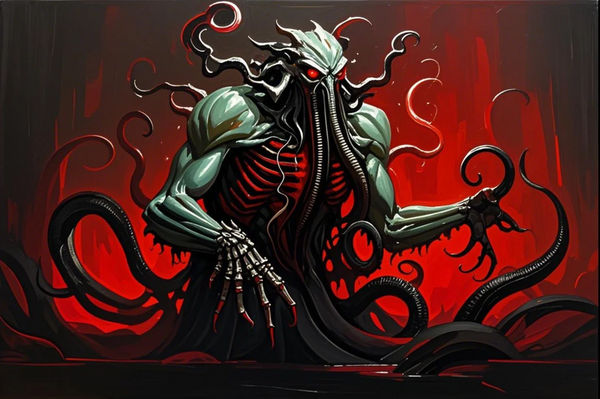 Paint by Numbers：Call of the Abyss The Gaze of Cthulhu, Ancient Evil from the Deep Sea, Awaken the Fear Within Your Soul DIY Paint by Numbers Kit