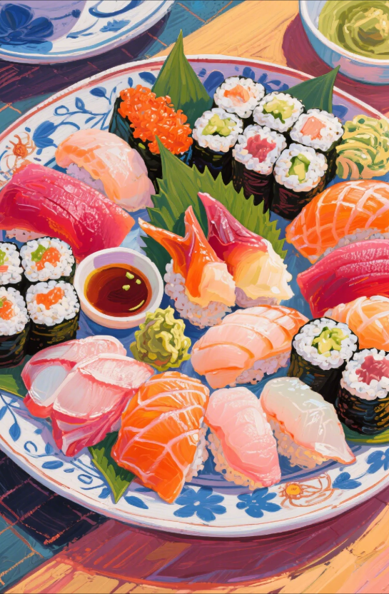 Paint by Numbers：Capturing the Exquisiteness and Fresh Deliciousness of Japanese Cuisine DIY Painting