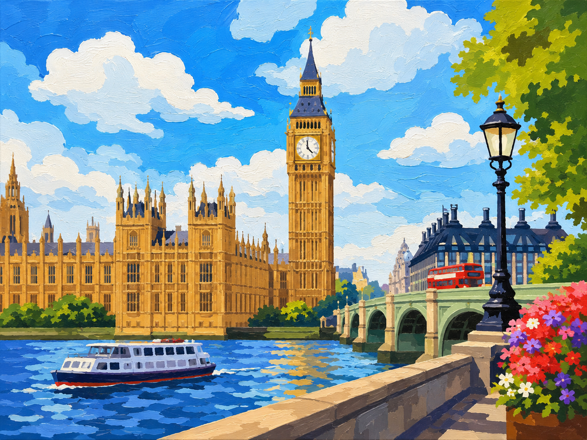 Big Ben and Westminster beside the River Thames