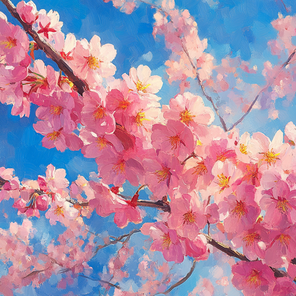 Paint by Numbers：Cherry Blossom Haze Brilliance and Gentleness of Blooming Cherry Blossoms DIY Paint by Numbers Kit