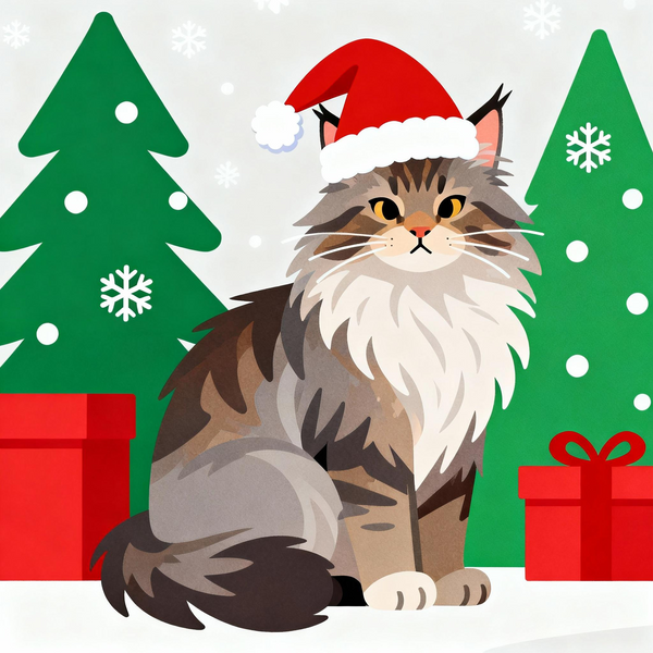 Paint by Numbers: Christmas Cat Messenger