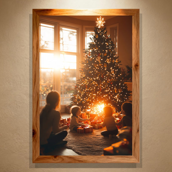 Christmas Glow Paint by Numbers | Family Gathering by Christmas Tree & Warm Holiday Light | PaintEasy