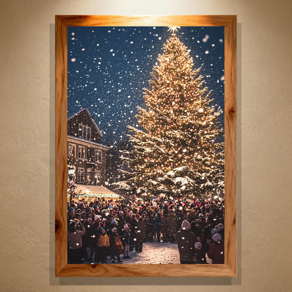 Christmas Glow Paint by Numbers | Town Christmas Tree Lighting Celebration | PaintEasy