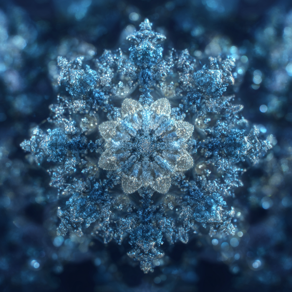 Core of Frost Mandala Paint by Numbers | Blue & Silver Water Element Mindful Art for Calm & Clarity