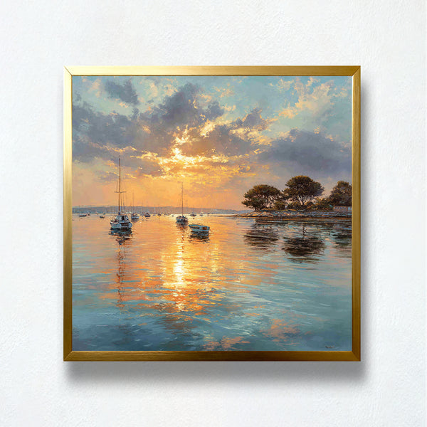 Golden Harbor Sunset Paint by Numbers | PaintEasy
