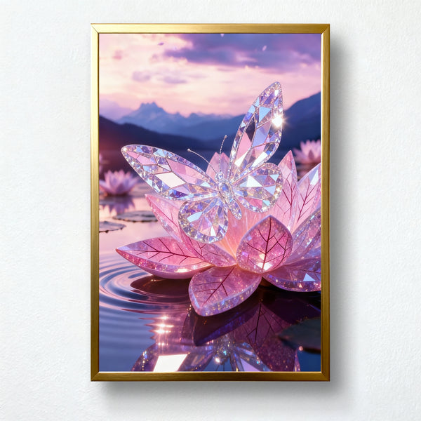 Crystal Lotus Butterfly Paint by Numbers Kit  | PaintEasy