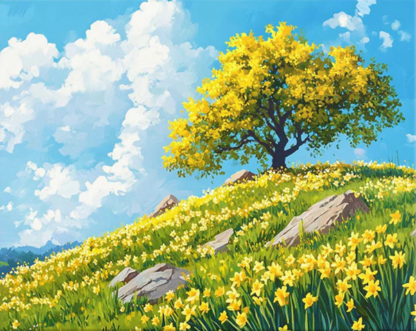 Diamond Painting：Spring's Golden Carpet