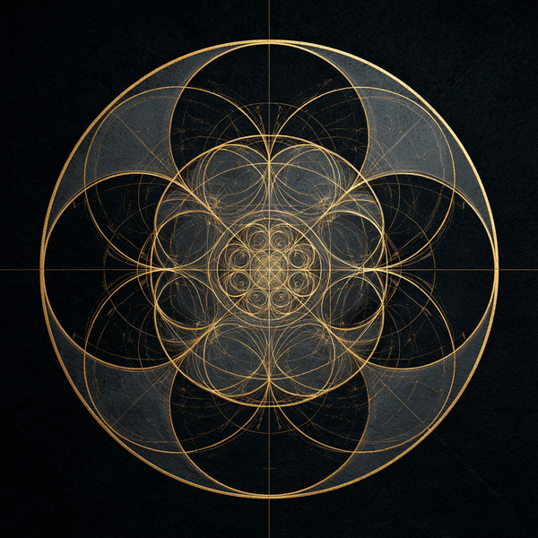 Ethereal Harmonics Paint by Numbers | Golden Ratio Mandala for Balance and Awakening