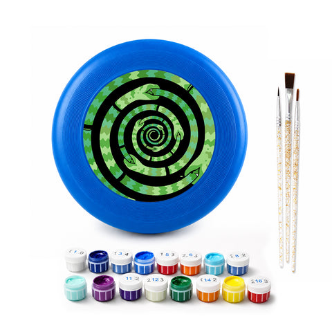 Snake Spiral Frisbee Kit - paint by numbers frisbee kit with acrylic paints and brushes