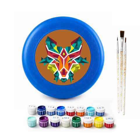 Geometric Gazelle Frisbee Kit - paint by numbers frisbee kit with acrylic paints and brushes