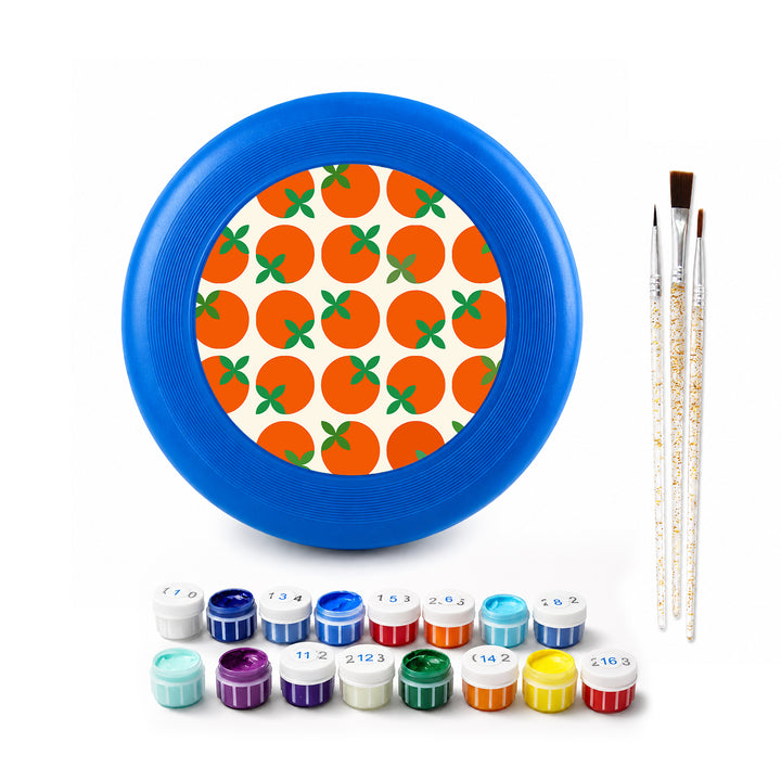 Citrus Pattern Frisbee Kit - paint by numbers frisbee kit with acrylic paints and brushes