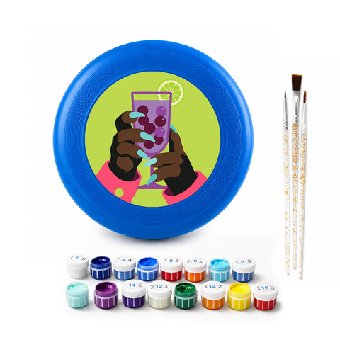 Berry Cocktail Frisbee Kit - paint by numbers frisbee kit with acrylic paints and brushes