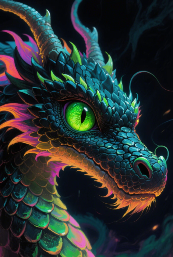 Paint by Numbers：Fantasy Vision Painting the Mystery and Power of a Colorful Dragon with Color DIY Art Kit
