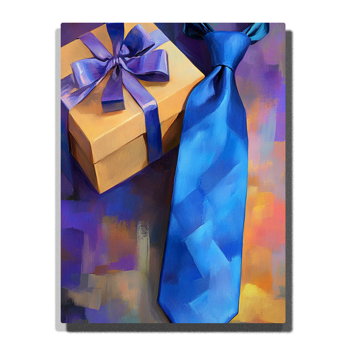 Father’s Day Blue Tie & Gift Box Still Life –  Father’s Day Paint by Numbers Kit