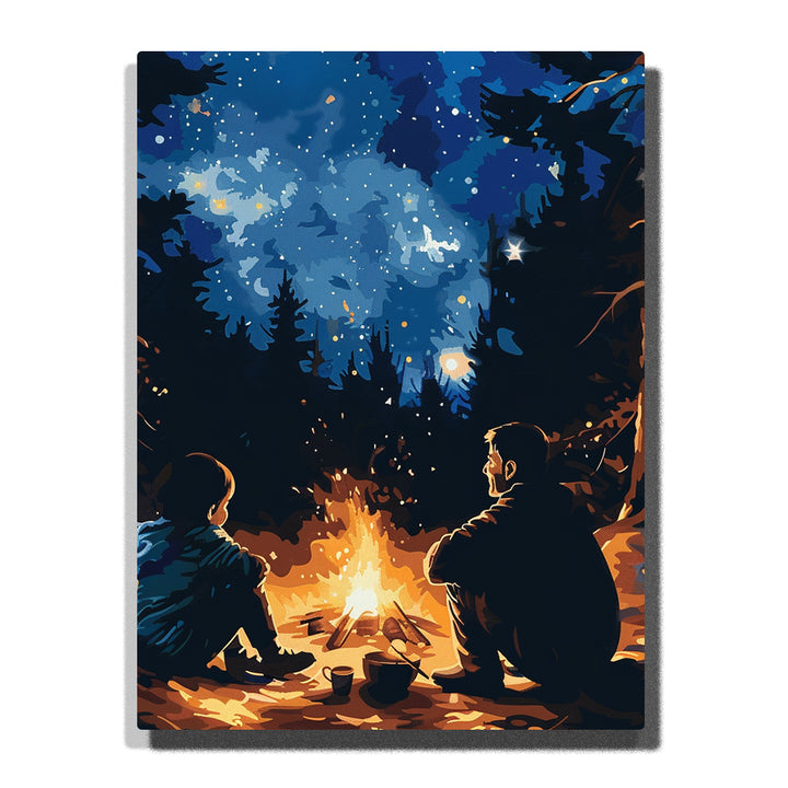 Starlit Campfire Moments – Father & Child Paint by Numbers Kit