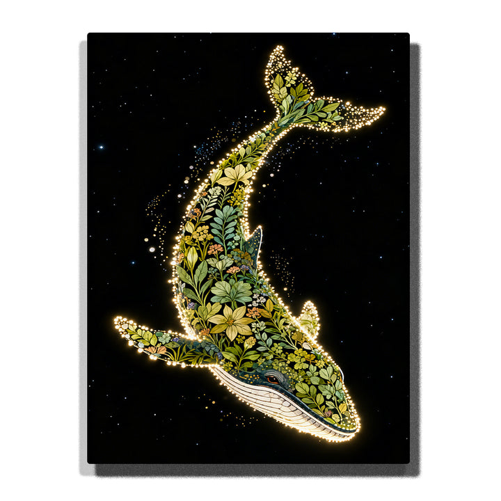 Paint by Numbers: Floral Whale in Starry Night