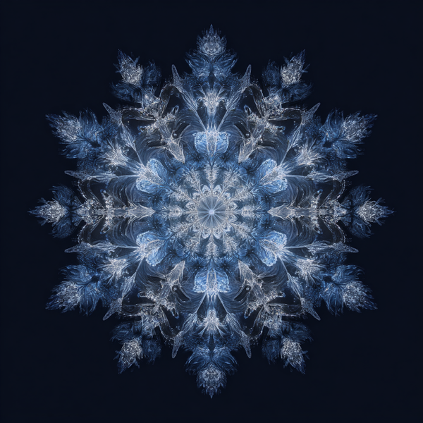 Frozen Harmony Mandala Paint by Numbers | Blue & White Water Element Mindful Art for Peace & Stillness