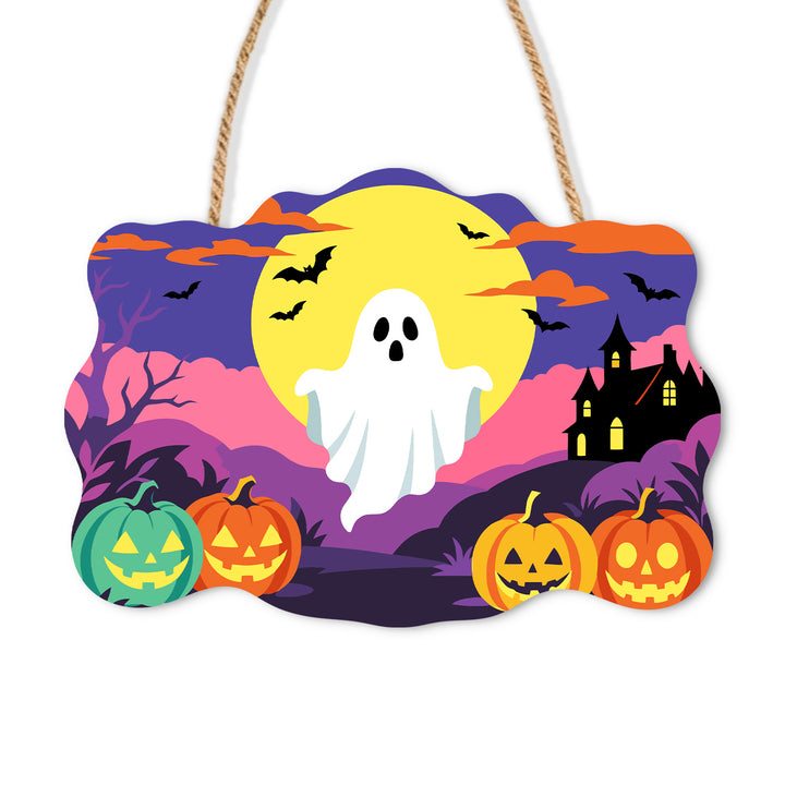 Halloween Spooky Ghost Door Sign - Paint by Numbers wooden door sign kit photo 3