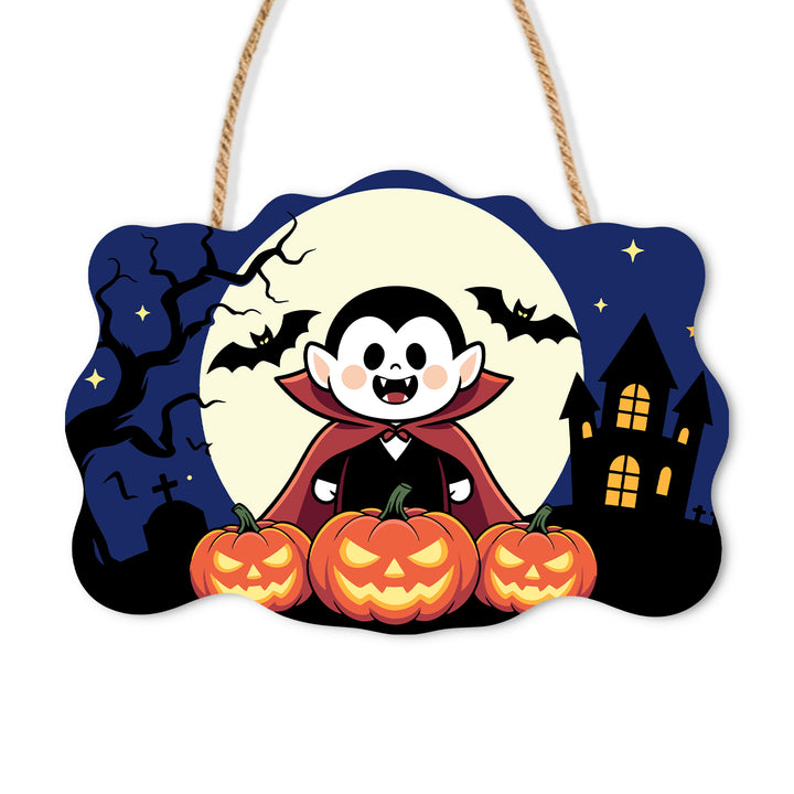 Halloween Little Vampire Door Sign - Paint by Numbers wooden door sign kit photo 3