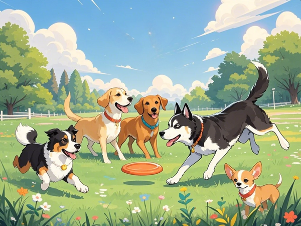 Paint by Numbers：Grassy Buddies Happy Times for Dogs DIY Paint by Numbers Kit