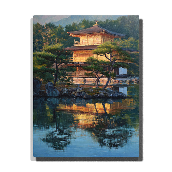 ✨ Kinkaku-ji Golden Pavilion Paint by Numbers Kit | Kyoto Lakeside Sunset | PaintEasy