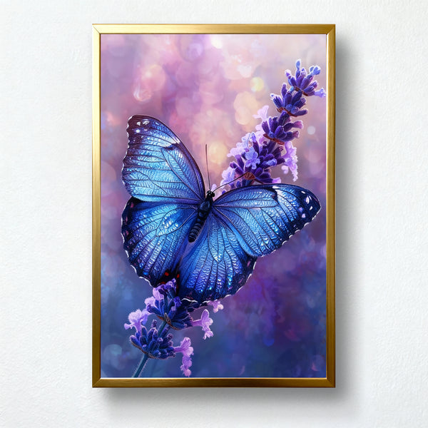 Lavender Mist Blue Butterfly Paint by Numbers Kit | PaintEasy