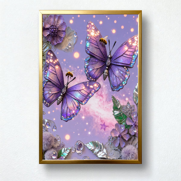 Lavender Stardust Butterflies Paint by Numbers Kit | PaintEasy