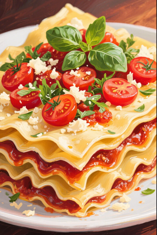 Paint by Numbers：Layered Italian Love Rich Flavors of Italian Lasagna DIY Paint by Numbers Kit