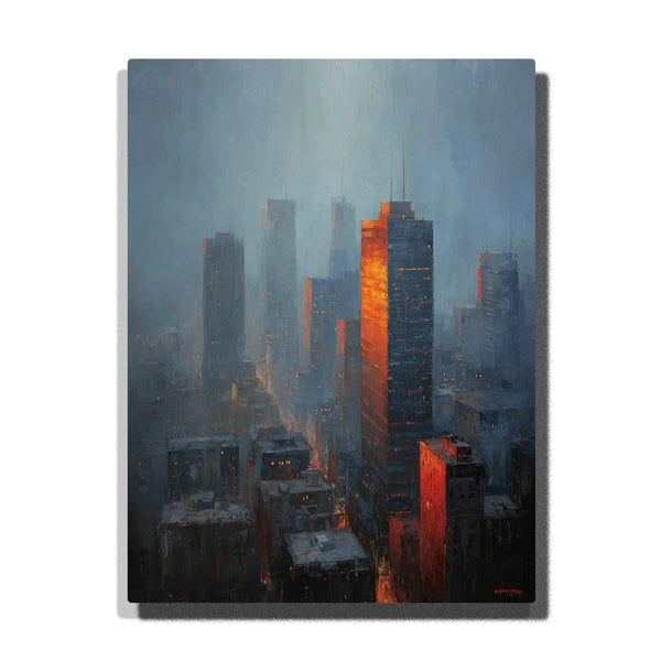Layered city skyline Paint by Numbers | PaintEasy