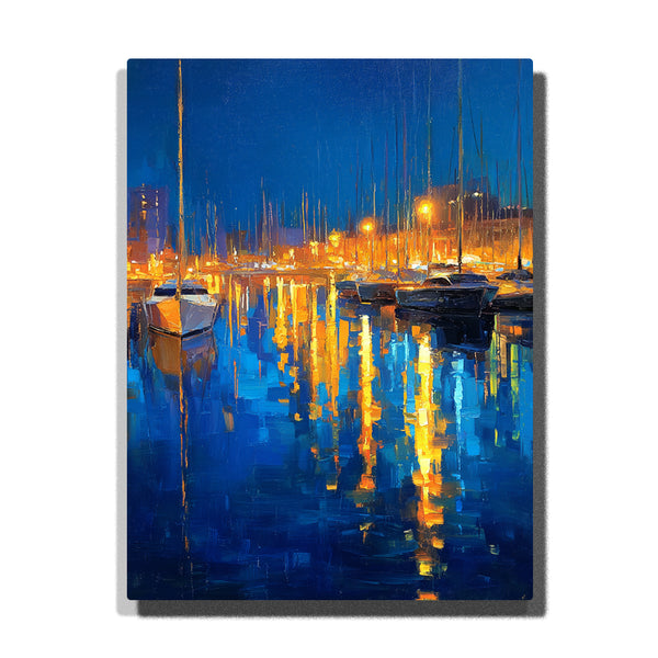 Luxury Marina Night Reflections Paint by Numbers | PaintEasy