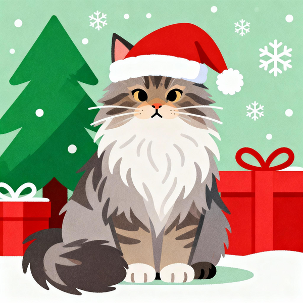Paint by Numbers: Maine Coon Apostle of Snowy Christmas