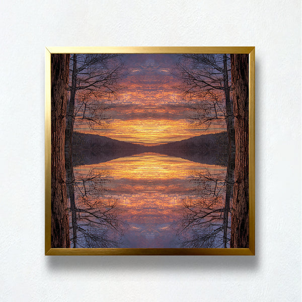 Mirrored Forest Sunset Paint by Numbers Kit | PaintEasy