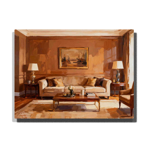 Mocha Mousse Classic Living Room Paint by Numbers Kit | PaintEasy