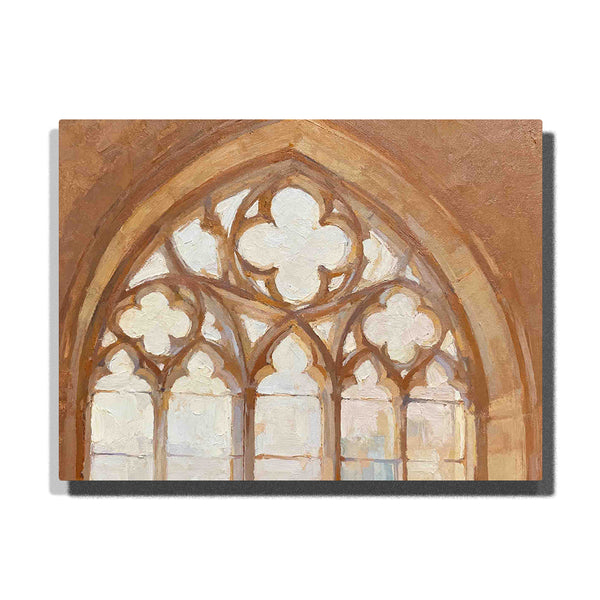 Mocha Mousse Gothic Window Glow Paint by Numbers Kit | PaintEasy