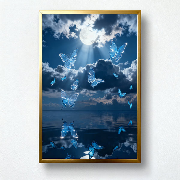 Moonlit Blue Flight Paint by Numbers Kit | PaintEasy