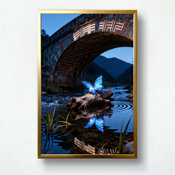 Moonlit River Bridge Butterfly Paint by Numbers Kit | PaintEasy