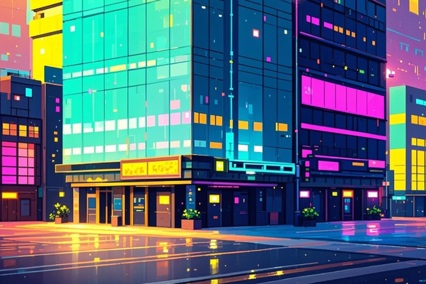 Paint by Numbers：Neon Night Endless Future City Light and Shadow, Depicting a Brilliant Future Metropolis Night Scene After Rain, Immerse Yourself in the Charming Neon Light and Shadow DIY