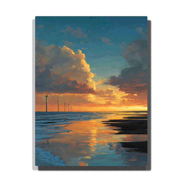 North Sea Sunset Reflections – Coastal Paint by Numbers Kit | PaintEasy