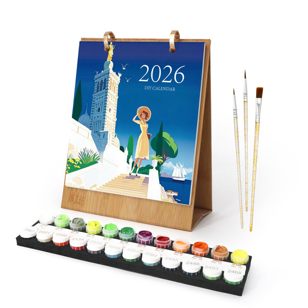 Paint by Numbers：2026 Desk Calendar IX