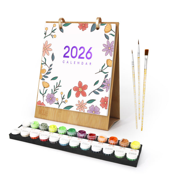 Paint by Numbers：2026 Desk Calendar VIII