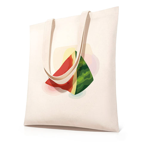 DIY paint by numbers watermelon slice tote bag kit with finished colorful design — PaintEasy Beginner Friendly - Easy & Fast Paint by Numbers artwork