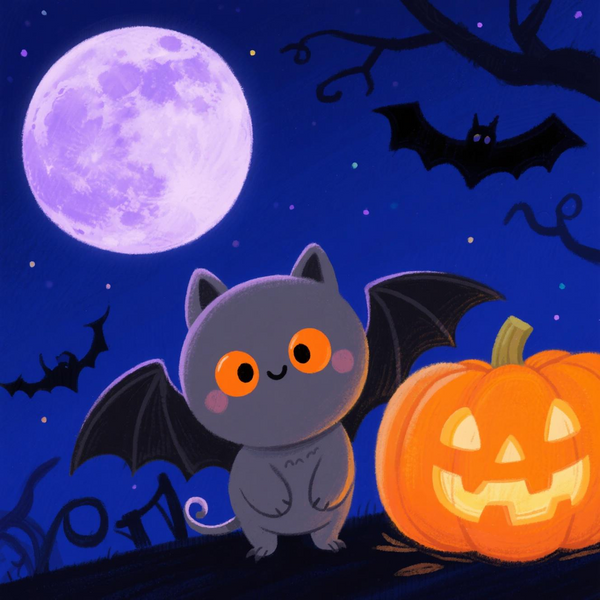 Paint by Numbers: Bat & Moon